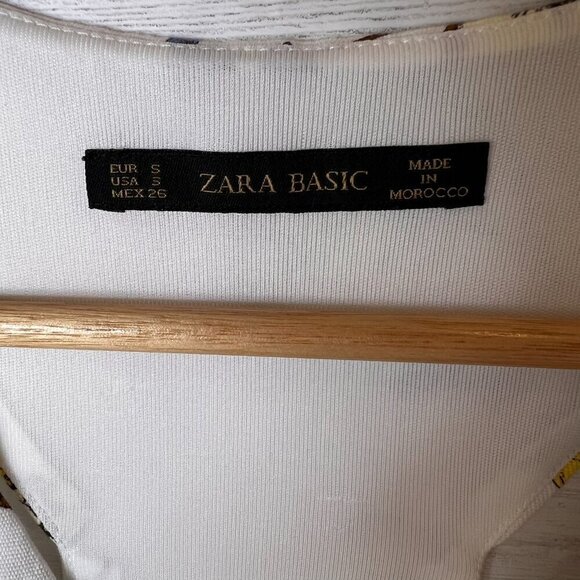 Zara Dress Womens Size Small White Floral Sleeveless Cottagecore Side Zipper - Picture 2 of 16